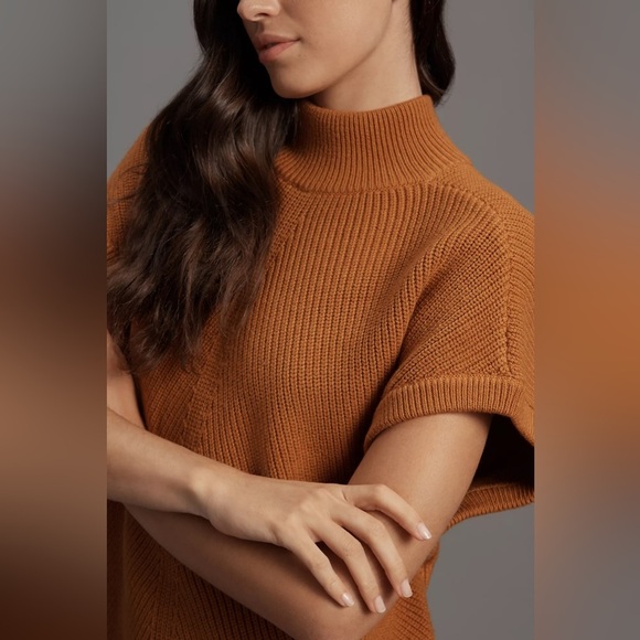 NWT! Anthropologie Short-Sleeve Mock-Neck Sweater Mini Dress - Multiple Sizes☂️ - Picture 4 of 11